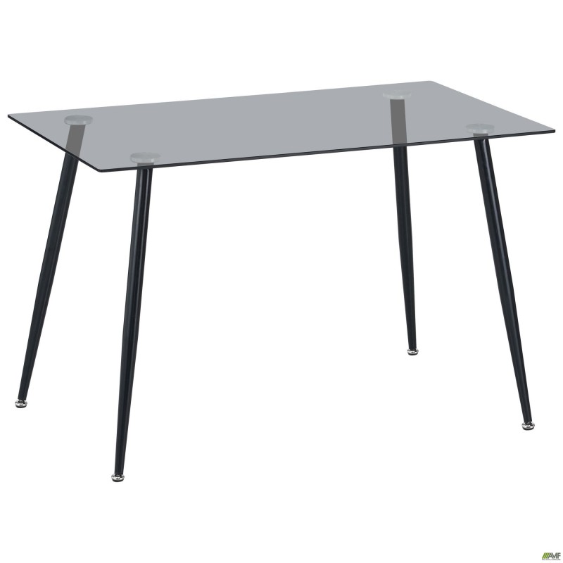 Стіл Umberto чорний/скло тоноване сіре AMF