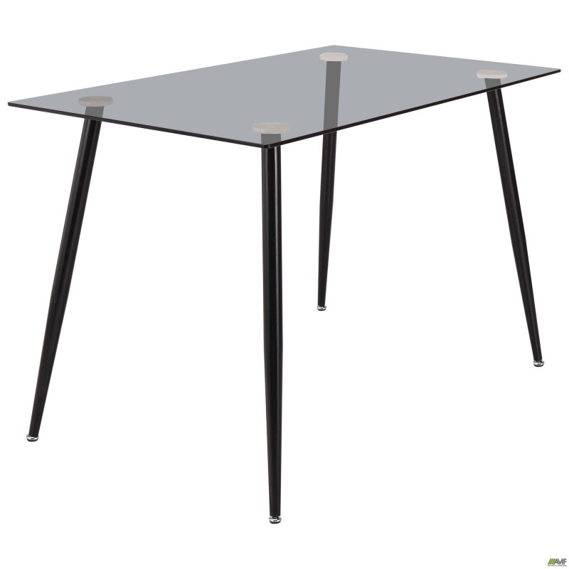 Стіл Umberto чорний/скло тоноване сіре AMF