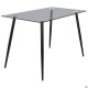 Стіл Umberto чорний/скло тоноване сіре AMF