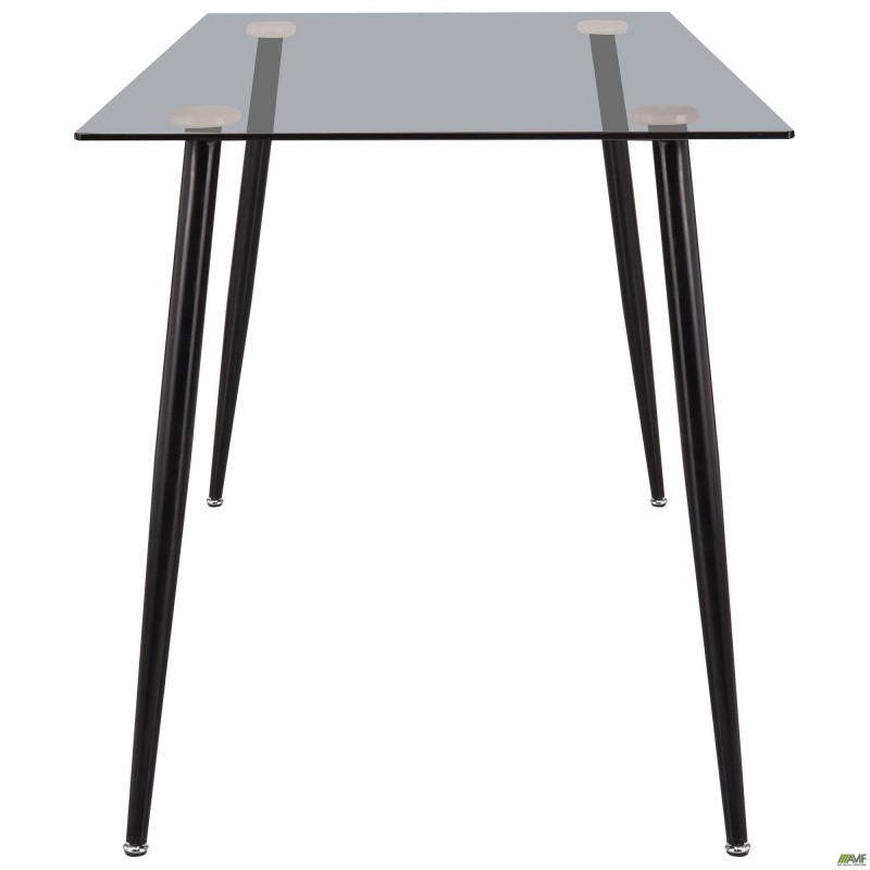 Стіл Umberto чорний/скло тоноване сіре AMF