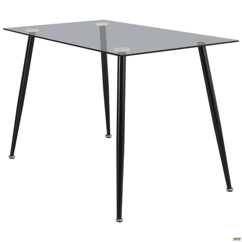 Стіл Umberto чорний/скло тоноване сіре AMF