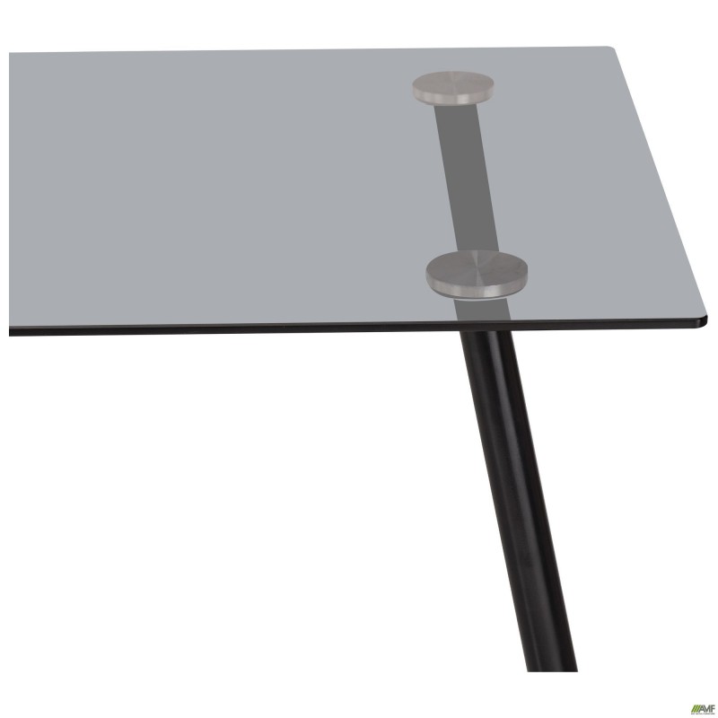 Стіл Umberto чорний/скло тоноване сіре AMF