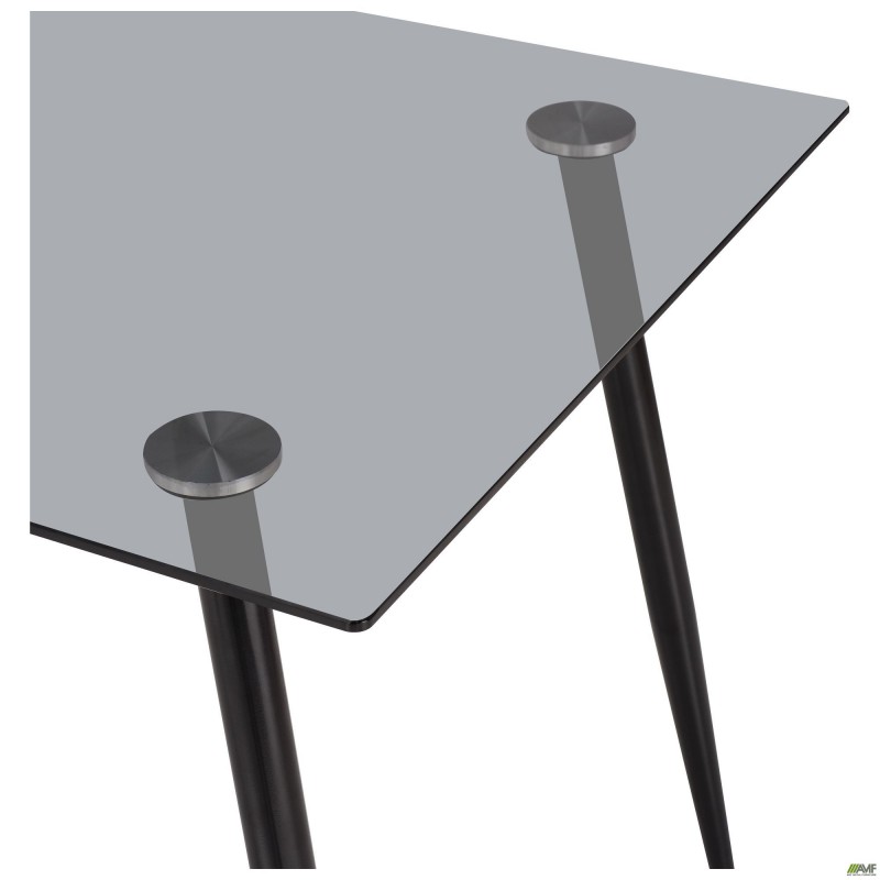 Стіл Umberto чорний/скло тоноване сіре AMF