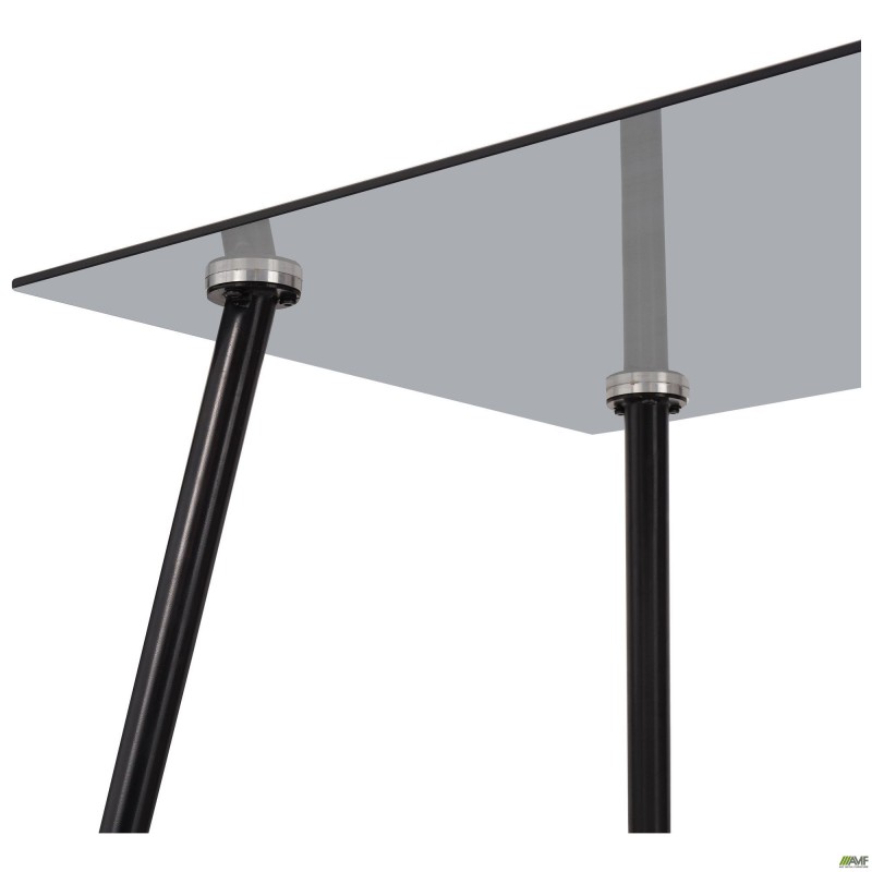 Стіл Umberto чорний/скло тоноване сіре AMF