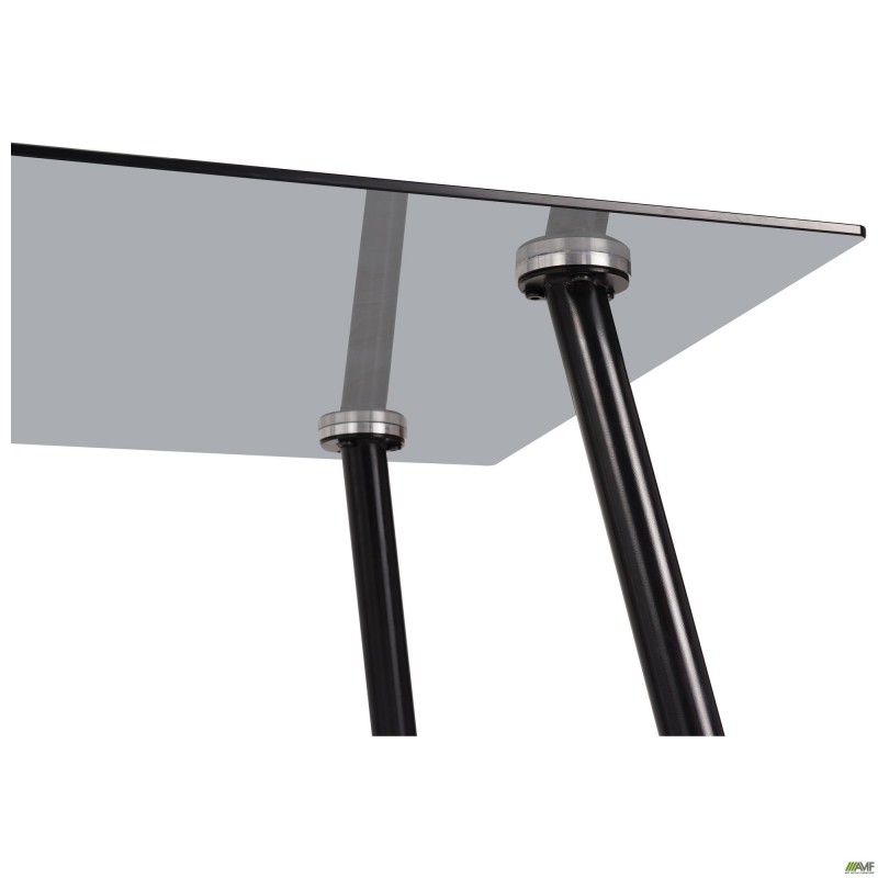 Стіл Umberto чорний/скло тоноване сіре AMF