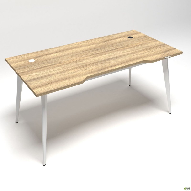 Стіл + USB Delta DL-106 (1590х800х750мм) Блеквуд Ячмінний / Каркас білий AMF
