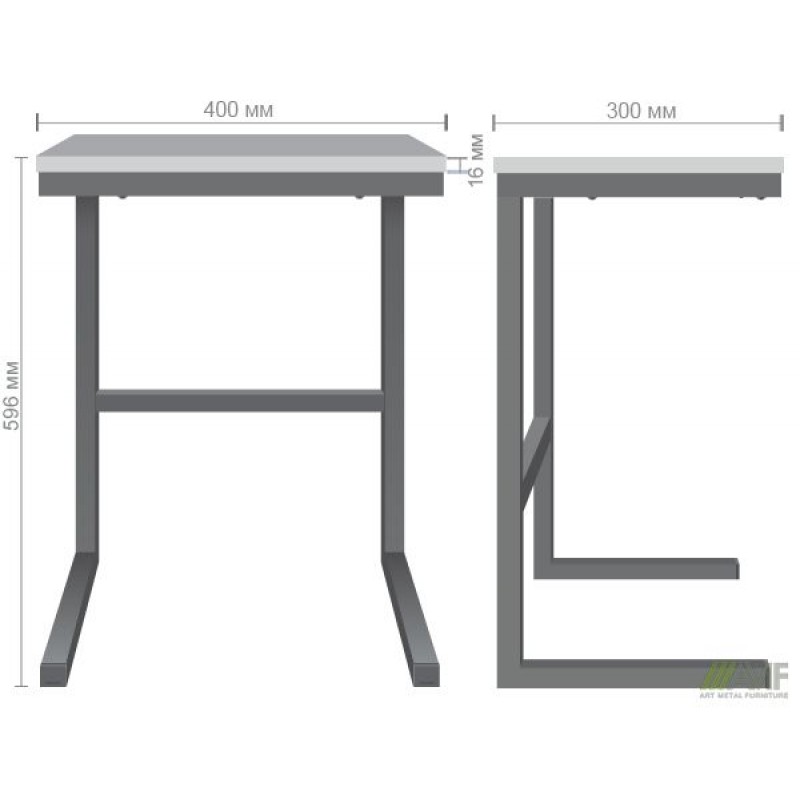 Стіл для ноутбука Triton (300х400х596) Дуб Сонома/Чорный графіт AMF