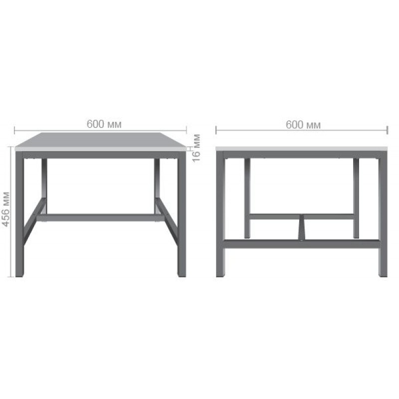 Стіл журнальний Triton (600х600х456) Дуб Сонома/Чорний графіт AMF