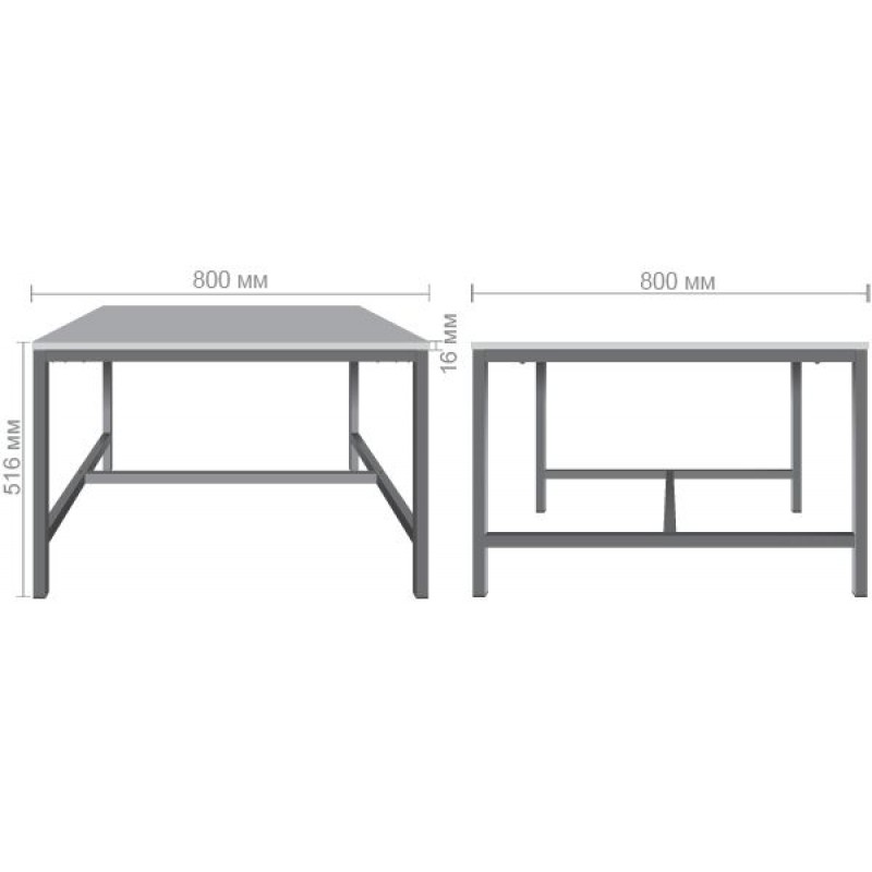 Стіл журнальний Triton (800х800х516) Дуб Сонома/Чорний графіт AMF
