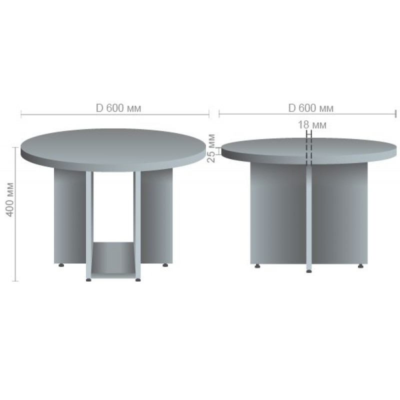 Стіл журнальний МГ-314 (D600х400мм) горіх темний AMF