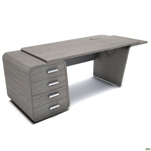 Стіл керівника AT-100 (2300х800х745) Венге сірий/графіт/чорний графіт AMF