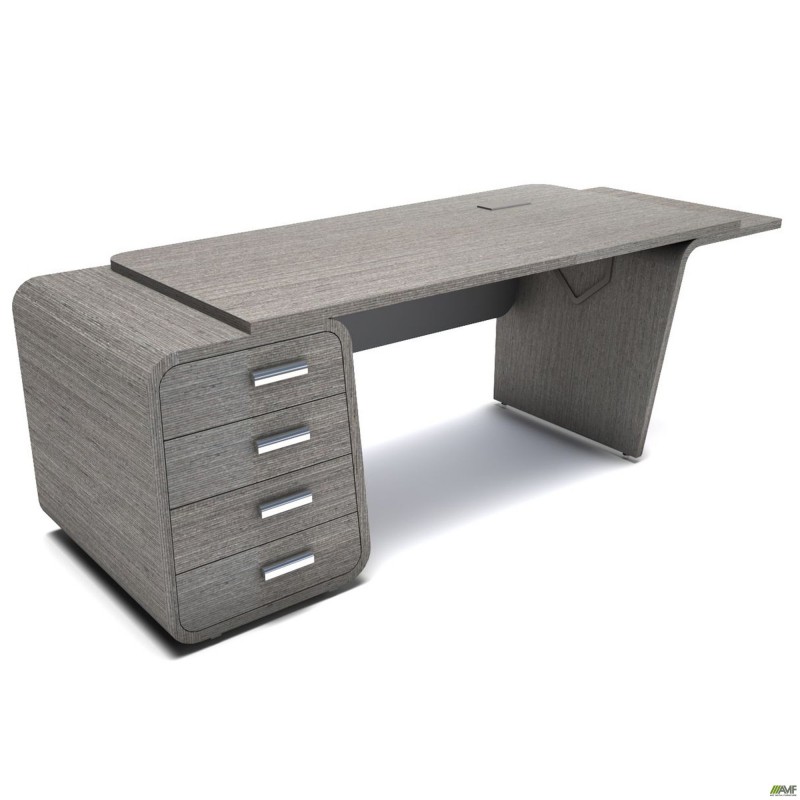 Стіл керівника AT-100 (2300х800х745) Венге сірий/графіт/чорний графіт AMF