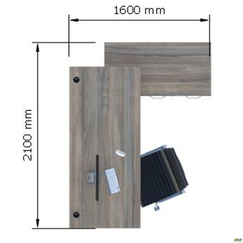 Стіл керівника. Комплект 10. В'яз Ліберті Димчастий. Чорний графіт AMF