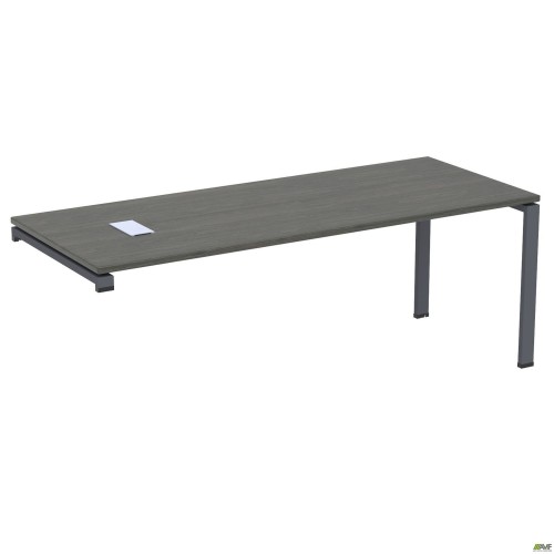 Стіл керівника з фрезеруванням під розетку М203 SIG-225 (2000х800х750мм) Чорний граф/Блеквуд Ячмен AMF