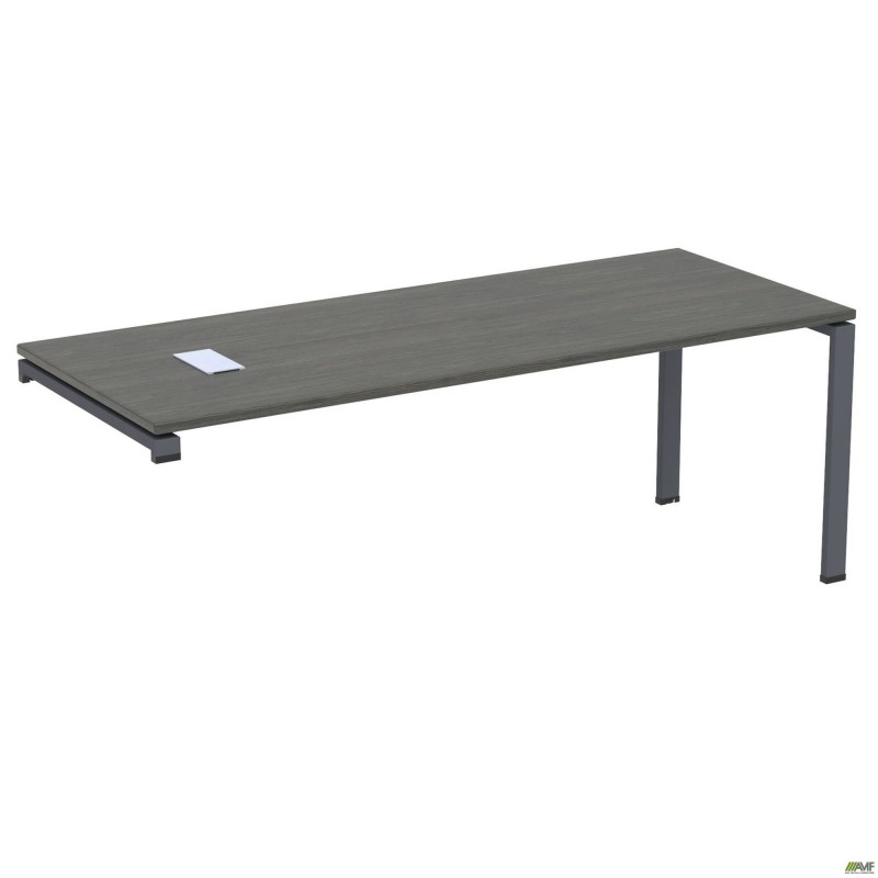 Стіл керівника з фрезеруванням під розетку М203 SIG-225 (2000х800х750мм) Чорний граф/Блеквуд Ячмен AMF