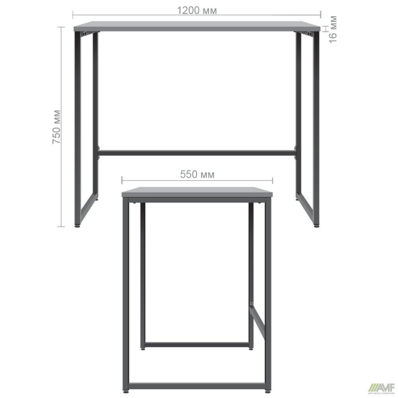 Стіл комп'ютерний Asti AS1200 (1200х550х750Н) чорний/Дуб Сонома AMF