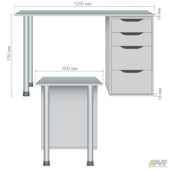 Стіл комп'ютерний Blond BL-102 (1200х600х750) Білий Перл / Білий беж AMF Стіл комп'ютерний Blond BL-102 (1200х600х750) Білий Перл / Білий беж AMF