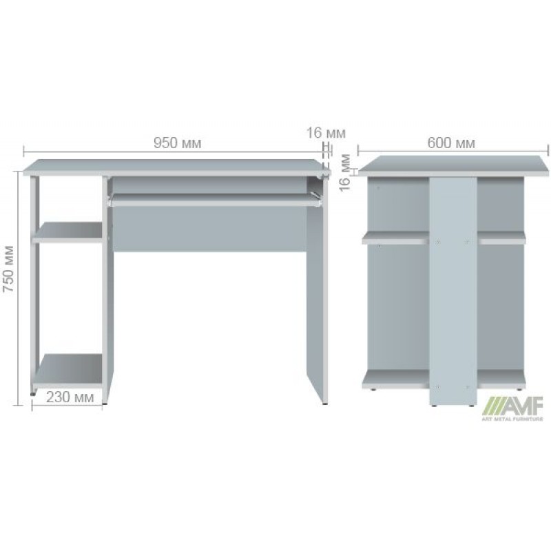 Стіл комп'ютерний Eko EK-104 (950x600x750) Дуб Сонома AMF