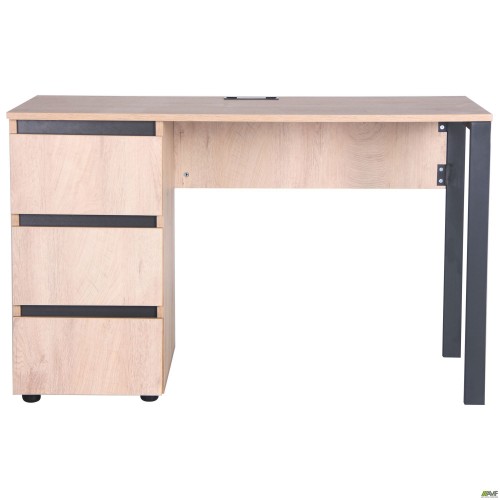 Стіл комп'ютерний Pluto ST L (1200х600х750) Дуб Ендгрейн/Чорний графiт AMF