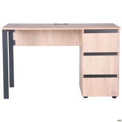 Стіл комп'ютерний Pluto ST R (1200х600х750) Дуб Ендгрейн/Чорний графiт AMF