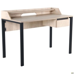 Стіл комп'ютерний Pluto Top SH (1200х600х750) Дуб Ендгрейн/Чорний графiт AMF
