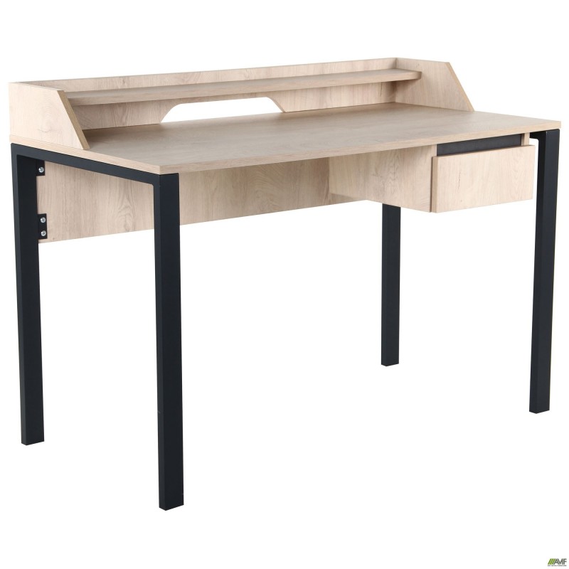 Стіл комп'ютерний Pluto Top SH (1380х600х750) Дуб Ендгрейн/Чорний графiт AMF