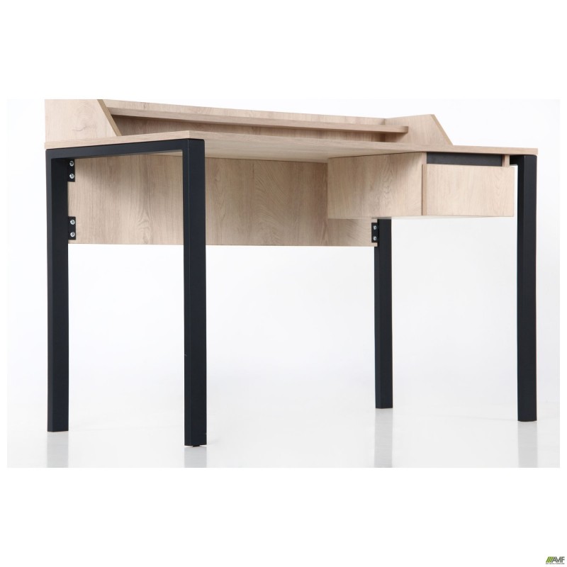 Стіл комп'ютерний Pluto Top SH (1380х600х750) Дуб Ендгрейн/Чорний графiт AMF
