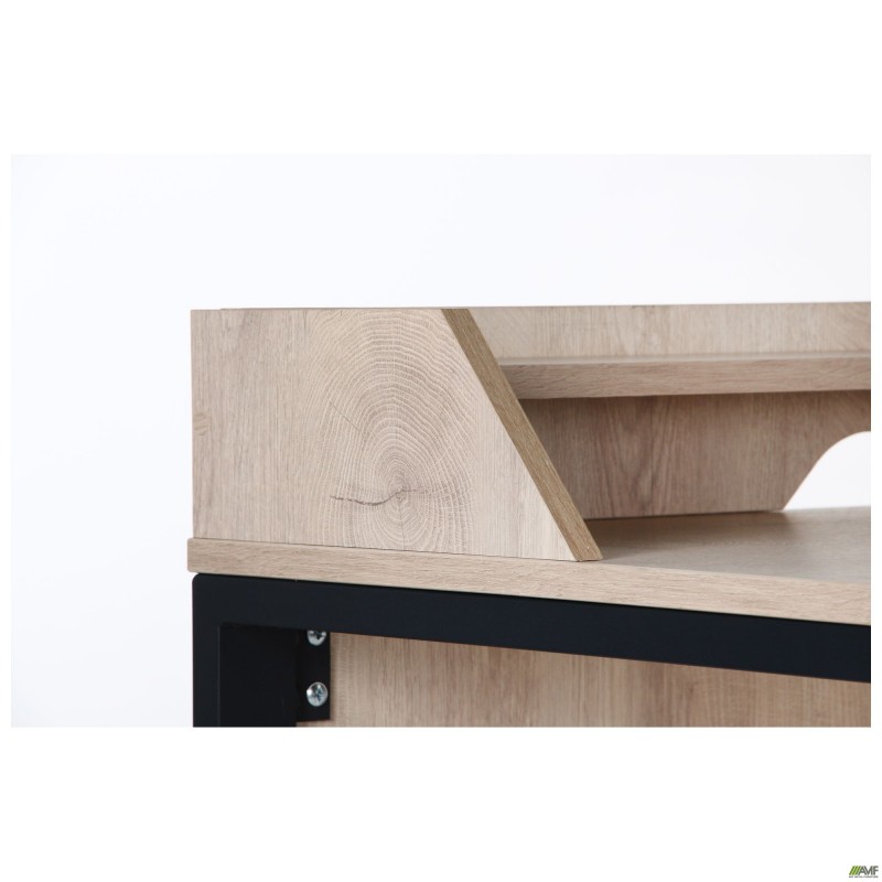 Стіл комп'ютерний Pluto Top SH (1380х600х750) Дуб Ендгрейн/Чорний графiт AMF