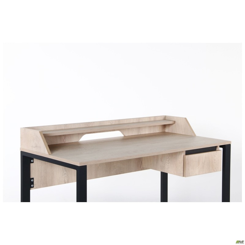 Стіл комп'ютерний Pluto Top SH (1380х600х750) Дуб Ендгрейн/Чорний графiт AMF