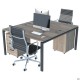 Стіл менеджера на 2 робочих місця. Комплект 19. В'яз Ліберті Димчастий. Чорний графіт AMF