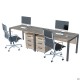 Стіл менеджера на 2 робочих місця. Комплект 20. В'яз Ліберті Димчастий. Чорний графіт AMF
