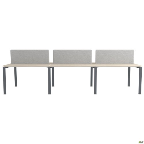 Стіл менеджера на 6 робочих місць. Комплект 13. В'яз Ліберті Димчастий. Чорний графіт AMF