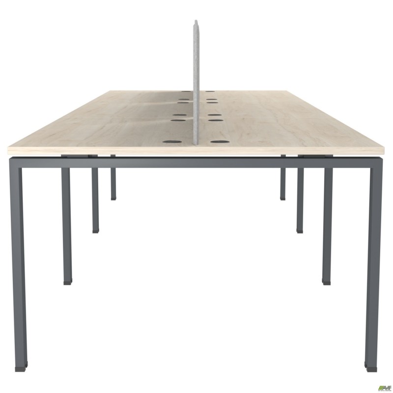 Стіл менеджера на 6 робочих місць. Комплект 13. В'яз Ліберті Димчастий. Чорний графіт AMF