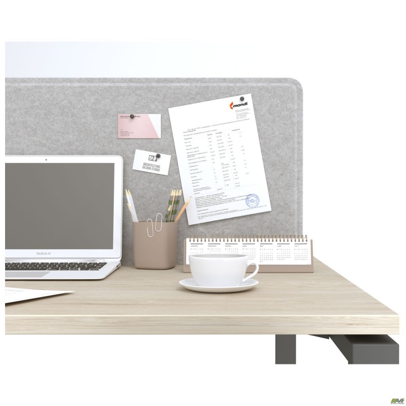 Стіл менеджера на 6 робочих місць. Комплект 13. В'яз Ліберті Димчастий. Чорний графіт AMF