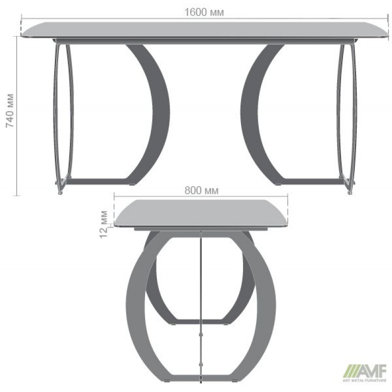 Стіл обідній Alexis black / ceramics Emperadoro AMF