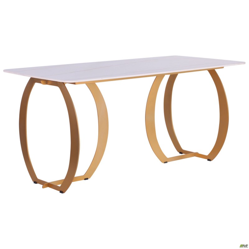 Стіл обідній Alexis gold / ceramics Lasa bianco AMF