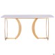 Стіл обідній Alexis gold / ceramics Lasa bianco AMF