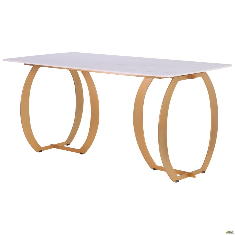 Стіл обідній Alexis gold / ceramics Lasa bianco AMF