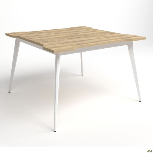 Стіл переговорів Delta DL-110 (1190х1190х750мм) Блеквуд Ячмінний / Каркас білий AMF