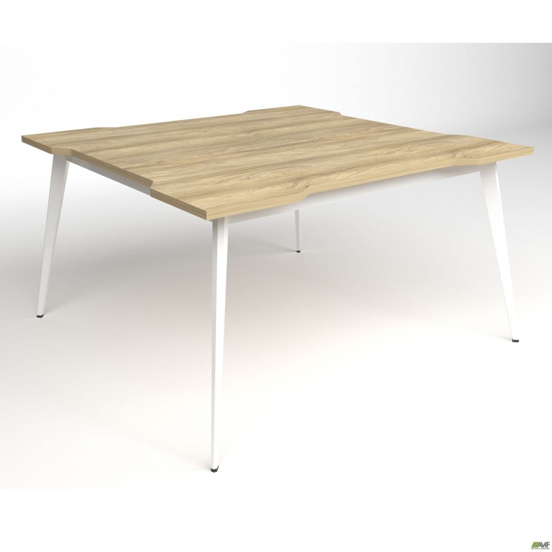 Стіл переговорів Delta DL-111 (1390х1390х750мм) Блеквуд Ячмінний / Каркас білий AMF