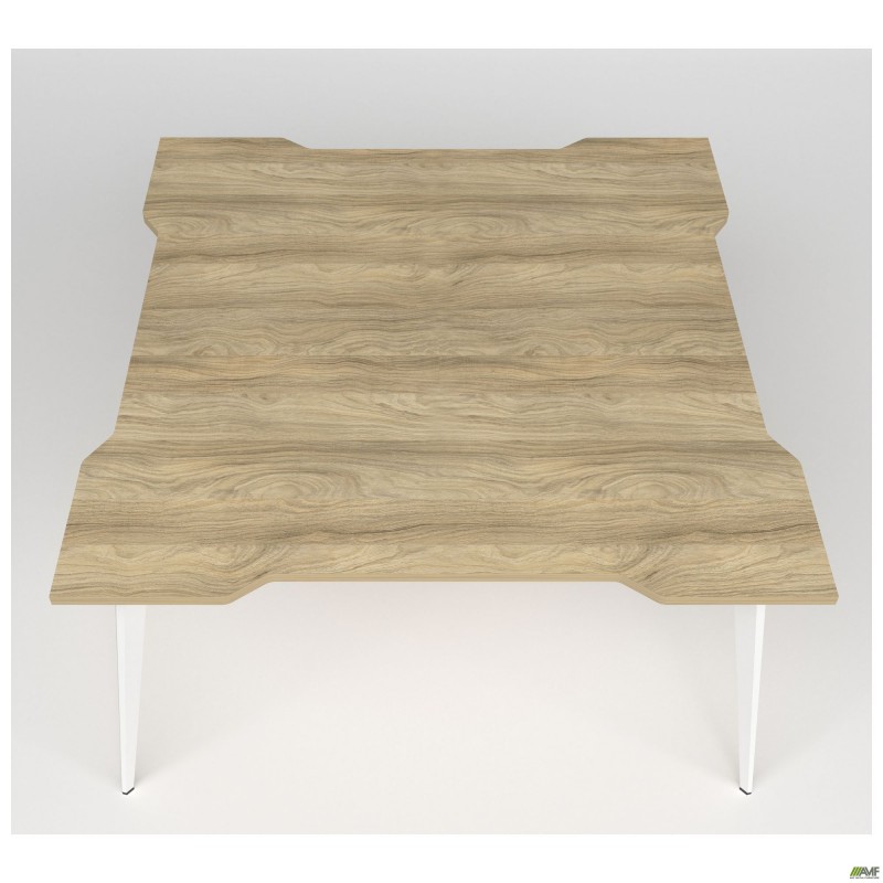 Стіл переговорів Delta DL-111 (1390х1390х750мм) Блеквуд Ячмінний / Каркас білий AMF