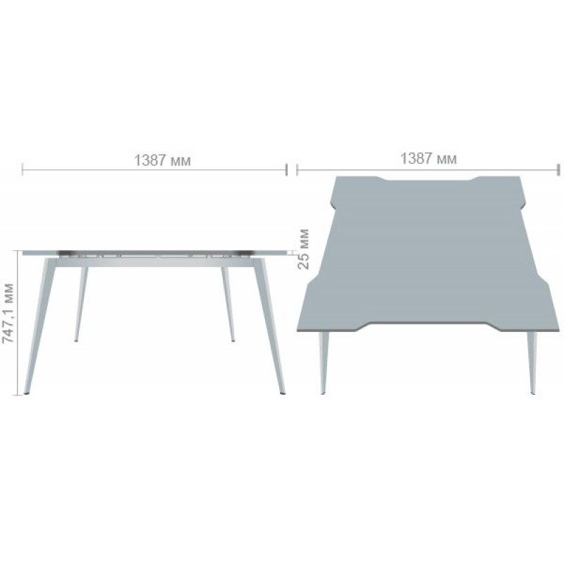 Стіл переговорів Delta DL-111 (1390х1390х750мм) Блеквуд Ячмінний / Каркас білий AMF