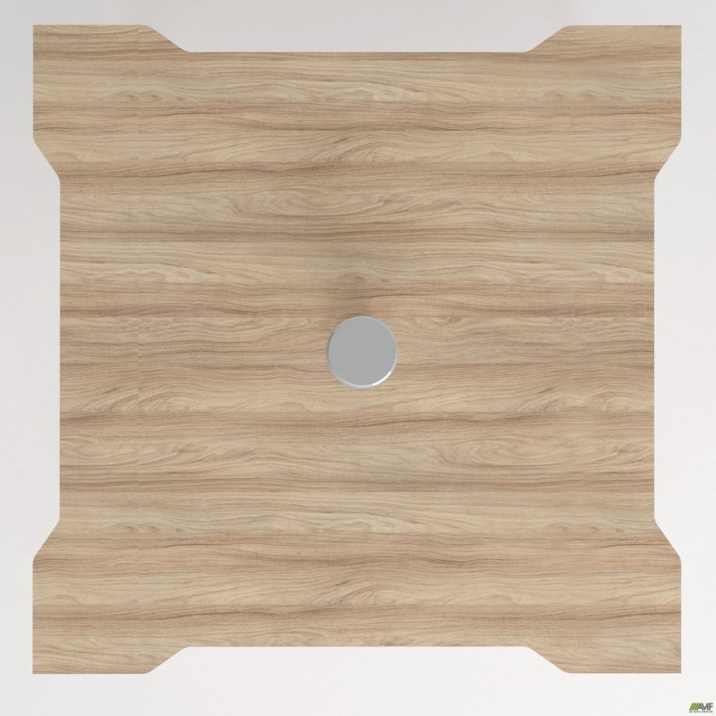 Стіл переговорів + Розетка Delta DL-110 (1190х1190х750мм) Блеквуд Ячмінний / Каркас білий AMF