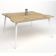 Стіл переговорів + Розетка Delta DL-111 (1390х1390х750мм) Блеквуд Ячмінний / Каркас білий AMF
