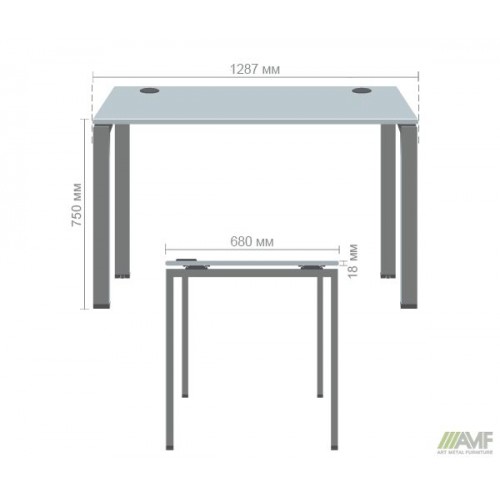 Стіл письмовий SIG-104 ДСП 18мм (1287х680х750мм) Чорний графіт/В'яз Ліберті Димчастий AMF