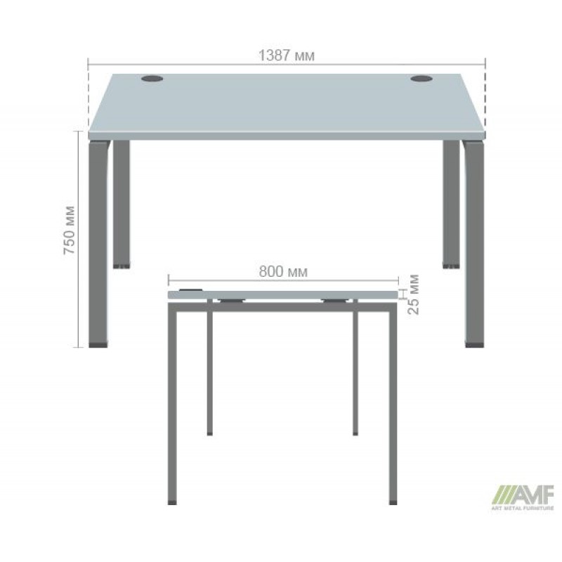 Стіл письмовий SIG-112 (1387х800х750мм) Чорний графіт/В'яз Ліберті Димчастий AMF