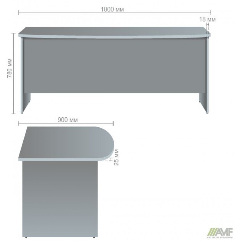 Стіл письмовий МГ-220/1 (1800х900х780мм) горіх темний AMF