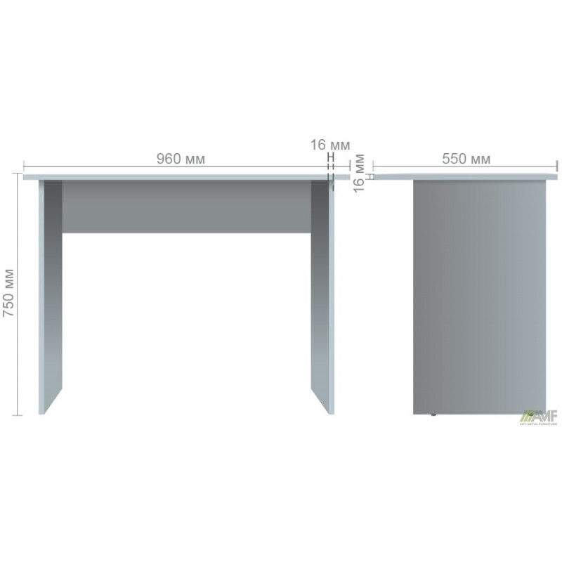 Стіл письмовий ОМ-100 (960х550х750Н) Дуб Сонома AMF