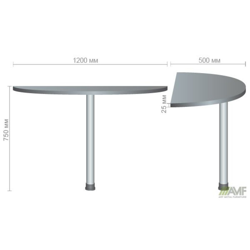 Стіл приставний МГ-304 (1200х500х750мм) горіх темний AMF