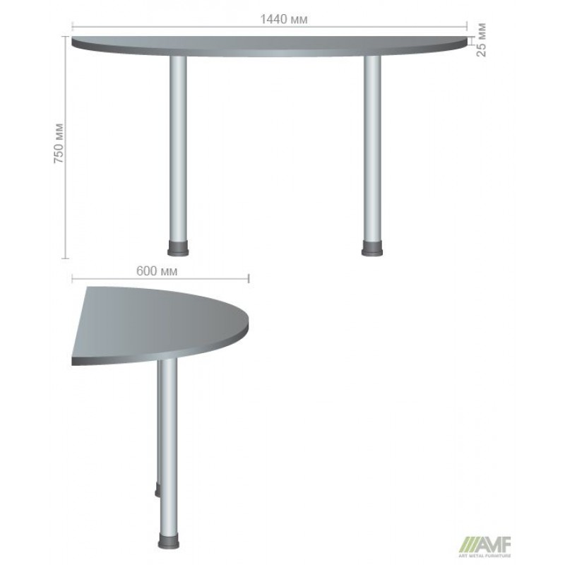 Стіл приставний МГ-305 (1440х600х750мм) горіх темний AMF